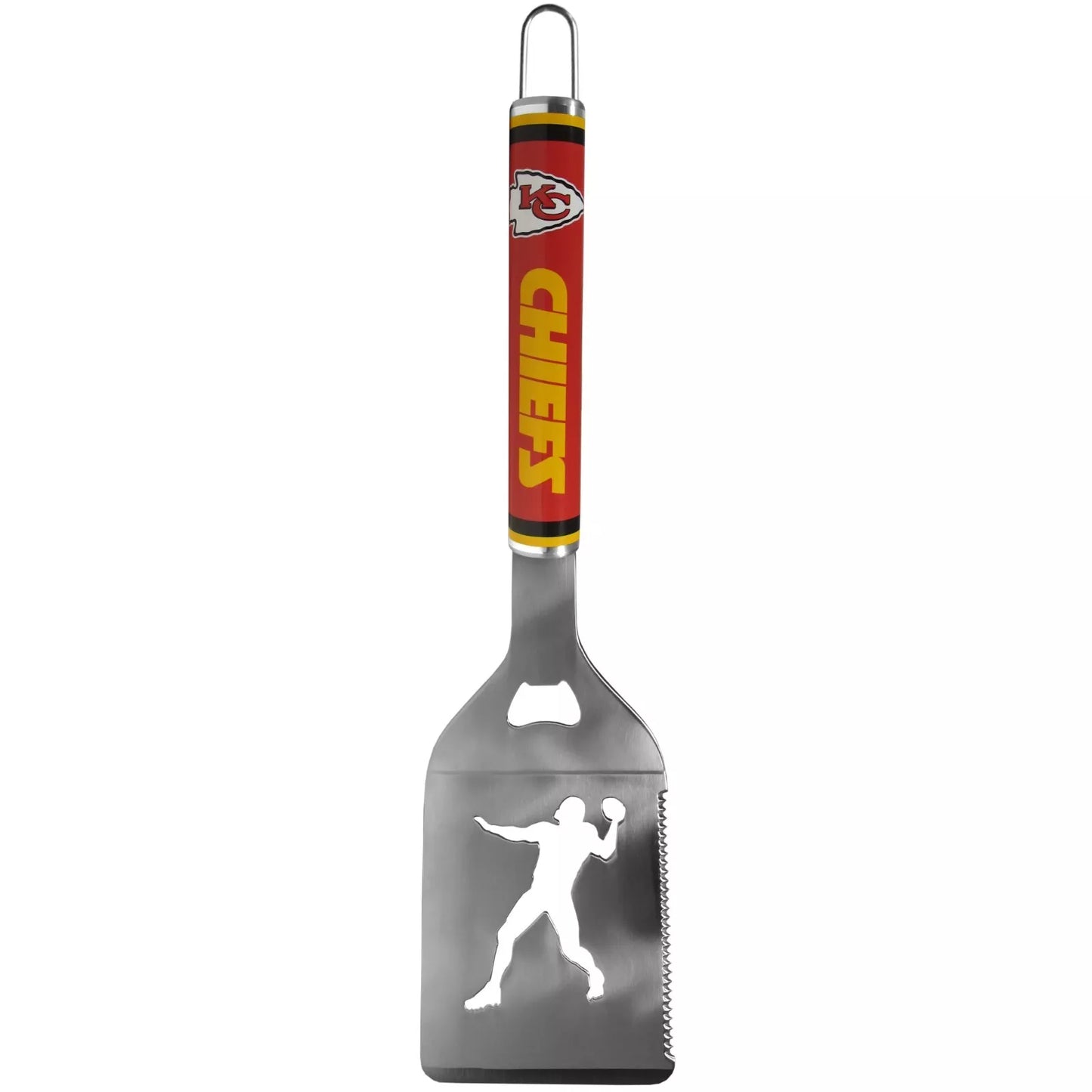 Siskiyou Gifts Kansas City Chiefs Stainless Steel BBQ Spatula w/Bottle Opener, NFL Licensed