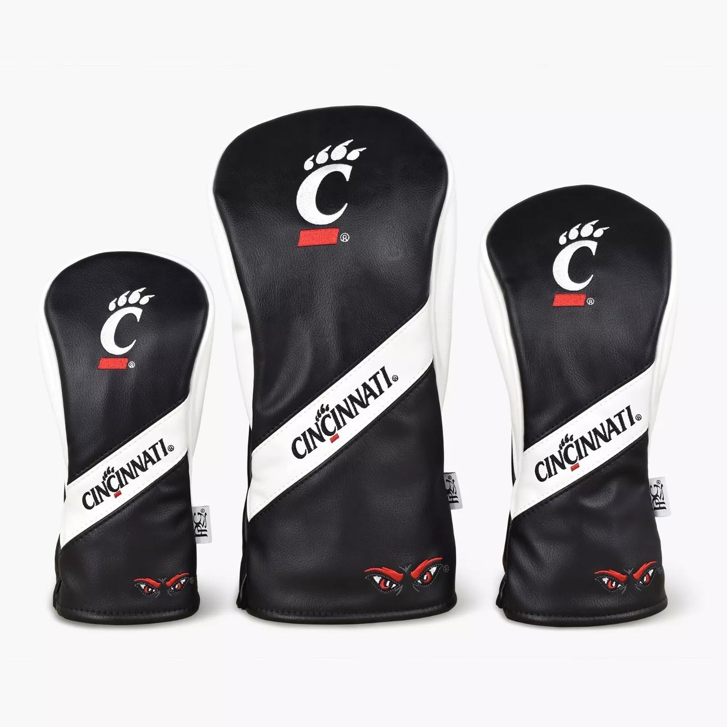PRG Golf Cincinnati Bearcats Set of 3 Head Covers Driver Fairway & Rescue NCAA Licensed