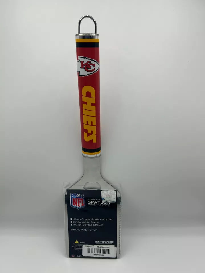 Siskiyou Gifts Kansas City Chiefs Stainless Steel BBQ Spatula w/Bottle Opener, NFL Licensed