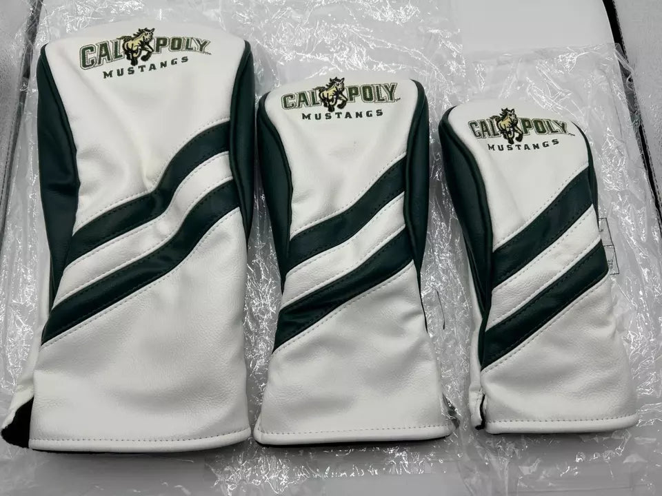 PRG Golf Cal Poly Mustangs Set of 3 Head Covers Driver Fairway & Rescue NCAA Licensed