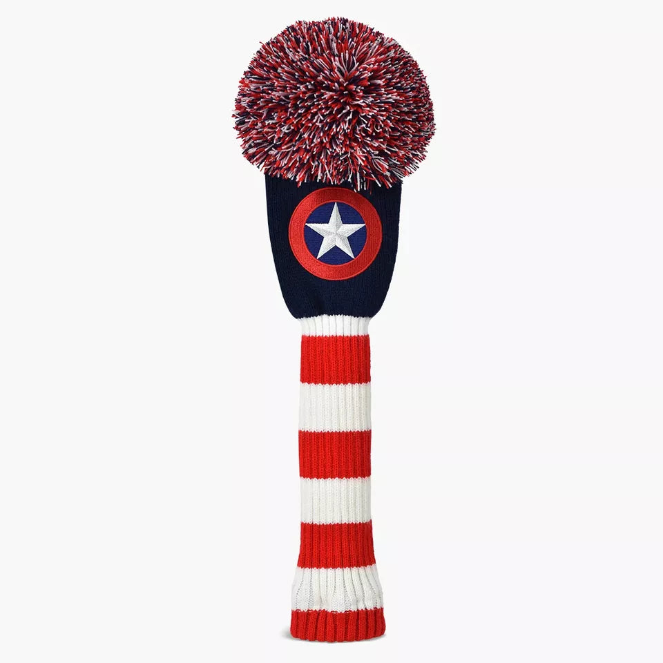 PRG Golf Originals Collection Captain USA Pom Pom Set of 3 Head Covers Driver Fairway & Rescue