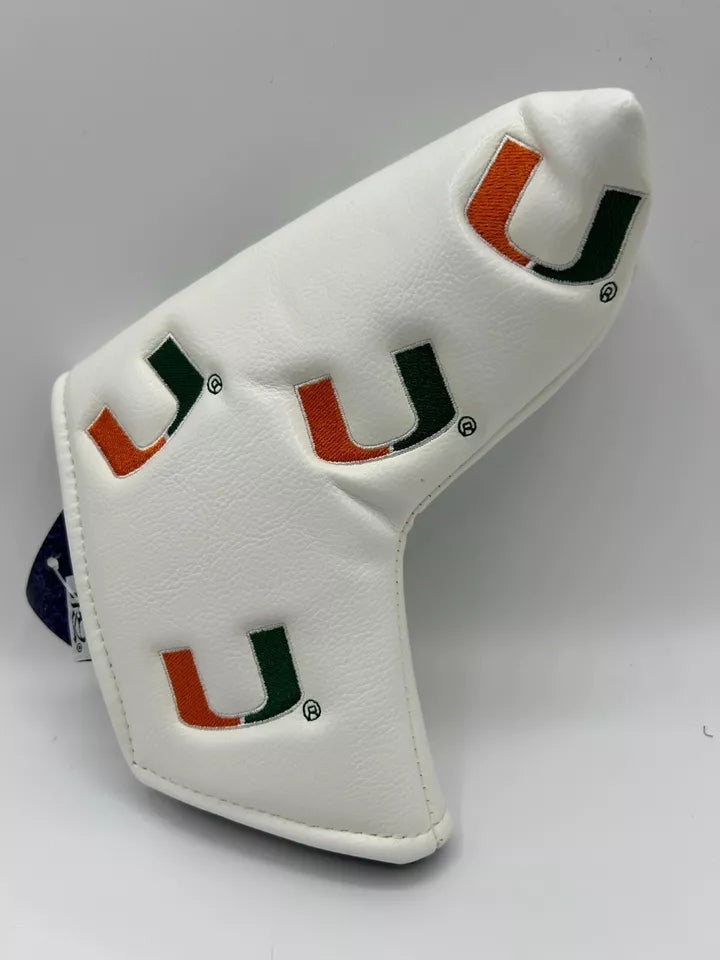 PRG Golf Miami Hurricanes Blade Putter Cover NCAA Licensed