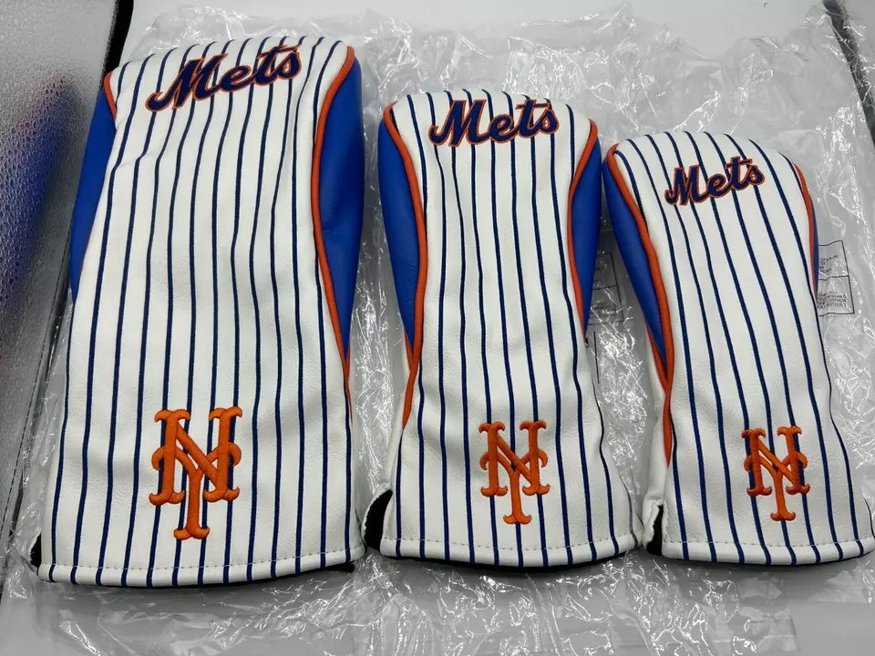 PRG Golf New York Mets Set of 3 Head Covers Driver Fairway & Rescue/ Hybrid MLB Licensed