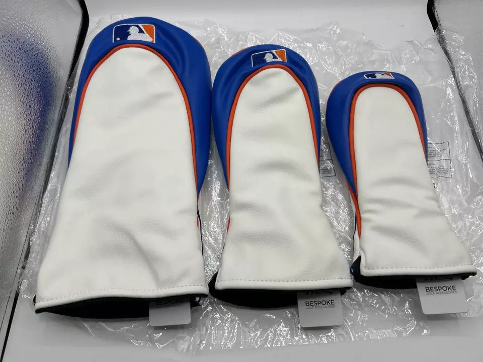 PRG Golf New York Mets Set of 3 Head Covers Driver Fairway & Rescue/ Hybrid MLB Licensed