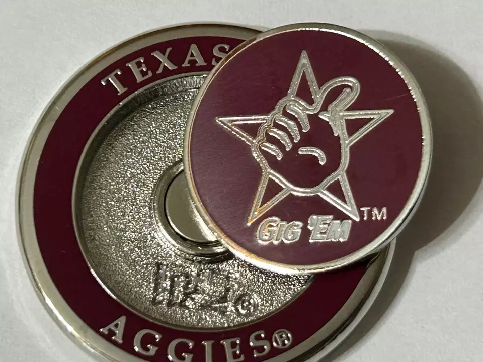 PRG Golf Texas A&M Aggies Duo Logo Magnetic Golf Ball Marker NCAA Licensed