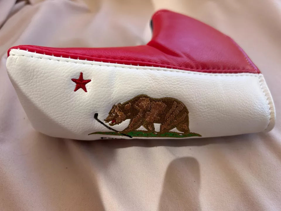 PRG Golf Limited Edition California Golden Bear Horizon Blade Putter Cover Red White Blue