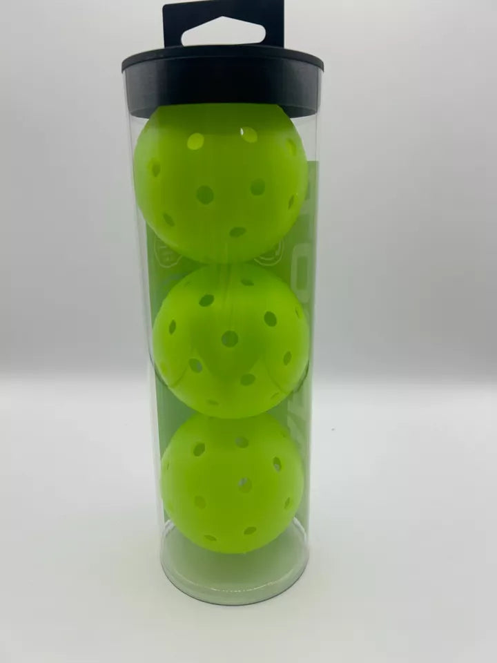 Parrot Paddles Tube of 3 Outdoor Pickleballs 1-Piece (Neon Green)