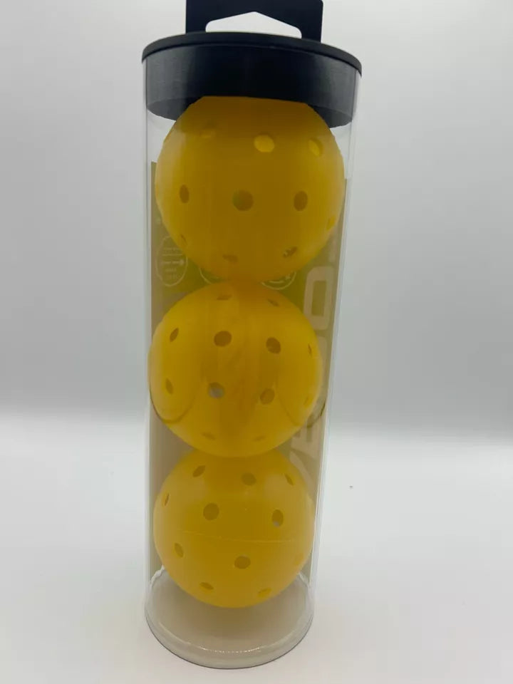 Parrot Paddles Tube of 3 Outdoor Pickleballs 1-Piece (Yellow)