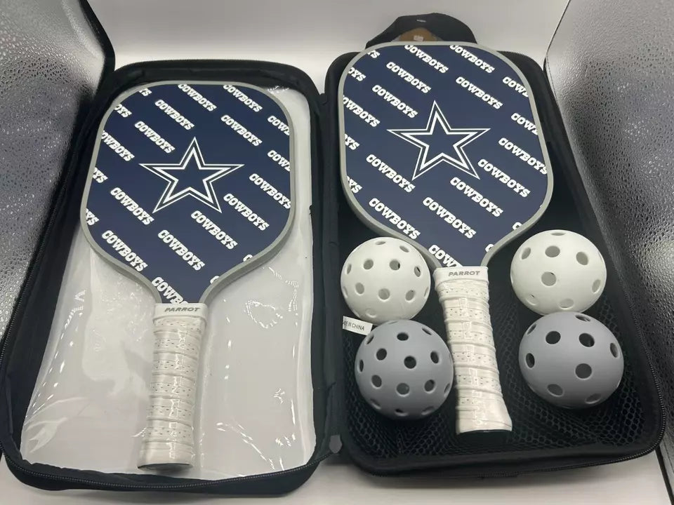 Parrot Paddles Carbon Fiber Dallas Cowboys Pickleball Paddle Set w/Case (NFL)