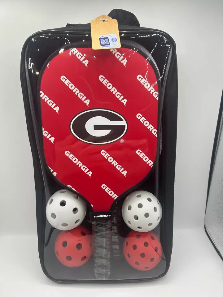 Parrot Paddles Carbon Fiber Georgia Bulldogs Pickleball Paddle Setw/Case