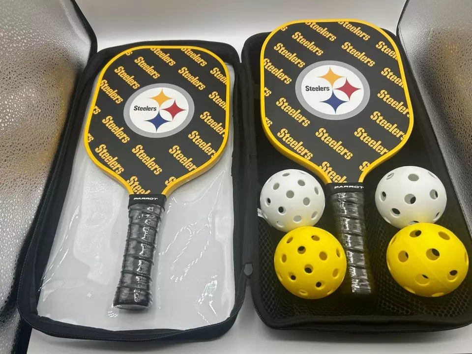 Parrot Paddles Pittsburgh Steelers Pickleball Paddle Set w/Case