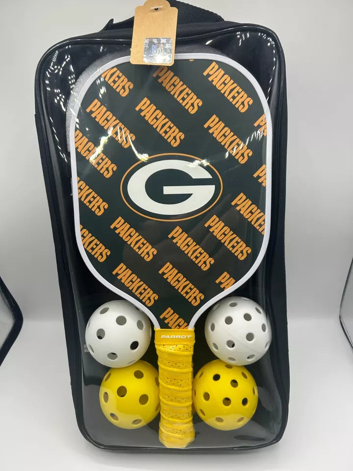 Parrot Paddles Carbon Fiber Green Bay Packers Pickleball Paddle Set (New in Case)