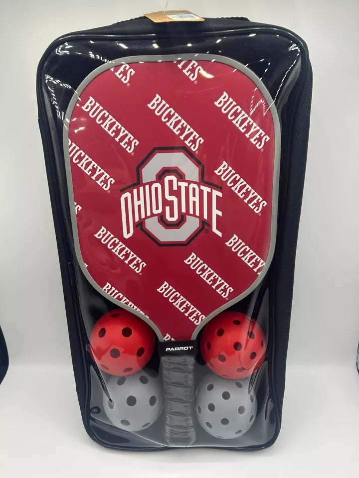 Parrot Paddles Ohio State Buckeyes Pickleball Paddle Set w/Case