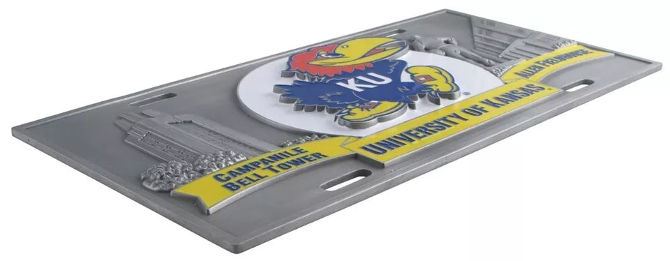 Siskiyou Gifts Kansas Jayhawks 3D Collector's License Plate, NCAA Licensed