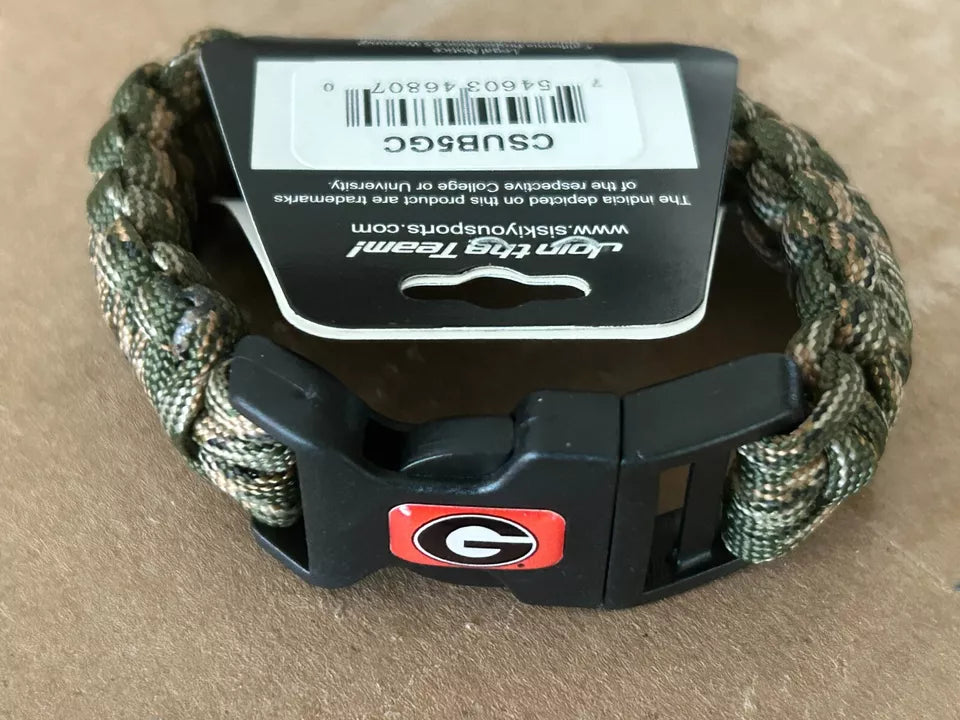 Siskiyou Gifts Georgia Bulldogs Camo Survivor Bracelet, NCAA Licensed
