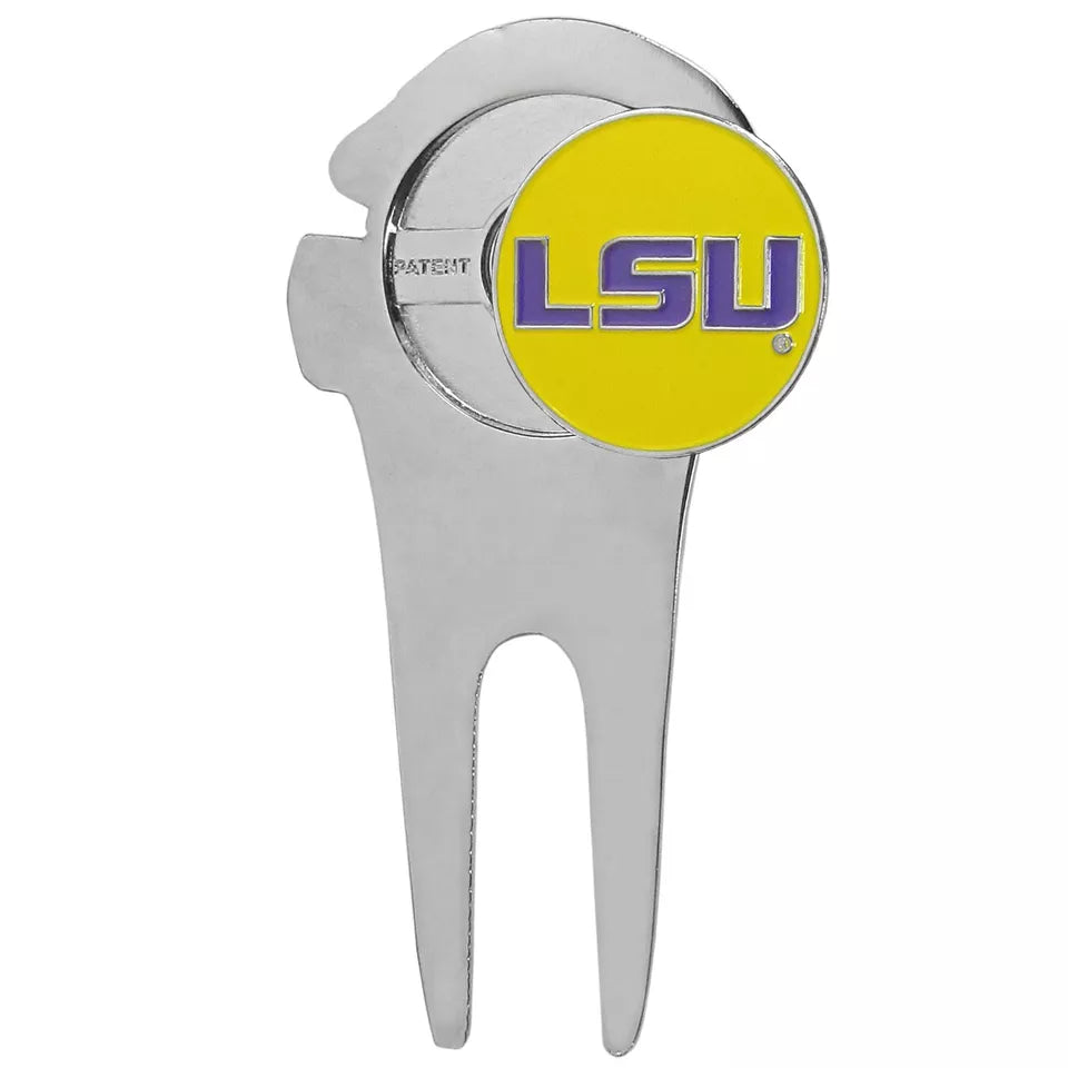 Siskiyou Gifts LSU Tigers Metal Helmet Divot Tool w/1"Golf Ball Marker, NCAA Licensed