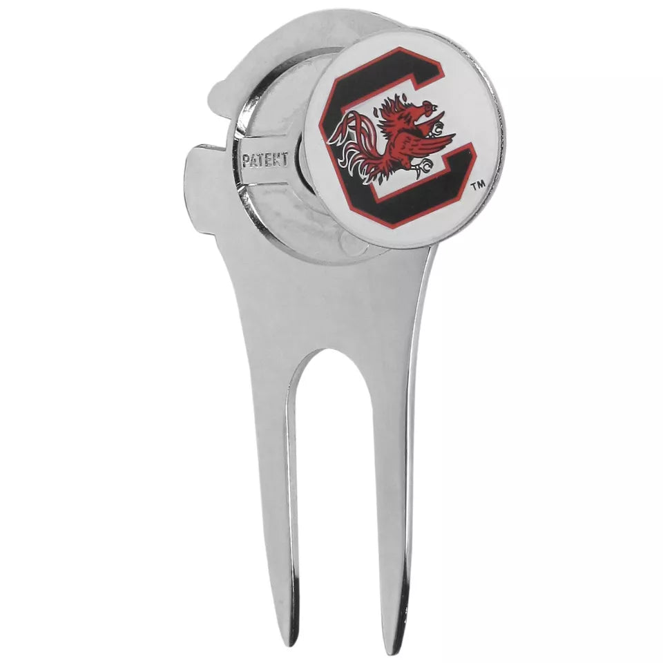 Siskiyou Gifts South Carolina Gamecocks Metal Helmet Divot Tool w/1"Golf Ball Marker, NCAA Licensed