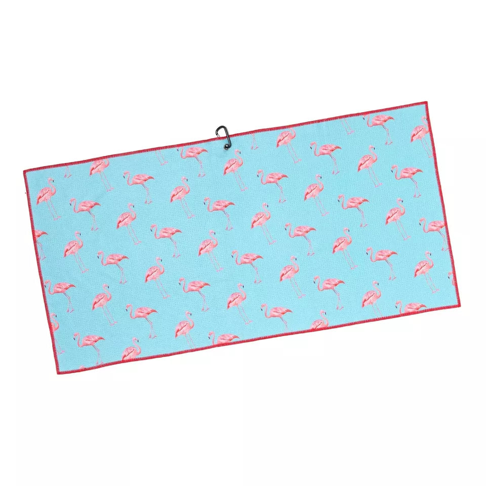 Sweet Rollz Authentic South Beach Flamingo Large 20x40 Golf Bag Towel