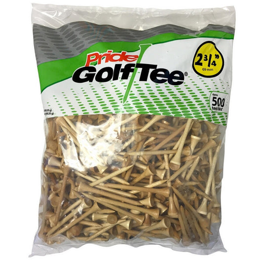 Pride Sports Golf Tees 2 3/4" Natural Pack of 500 Tees