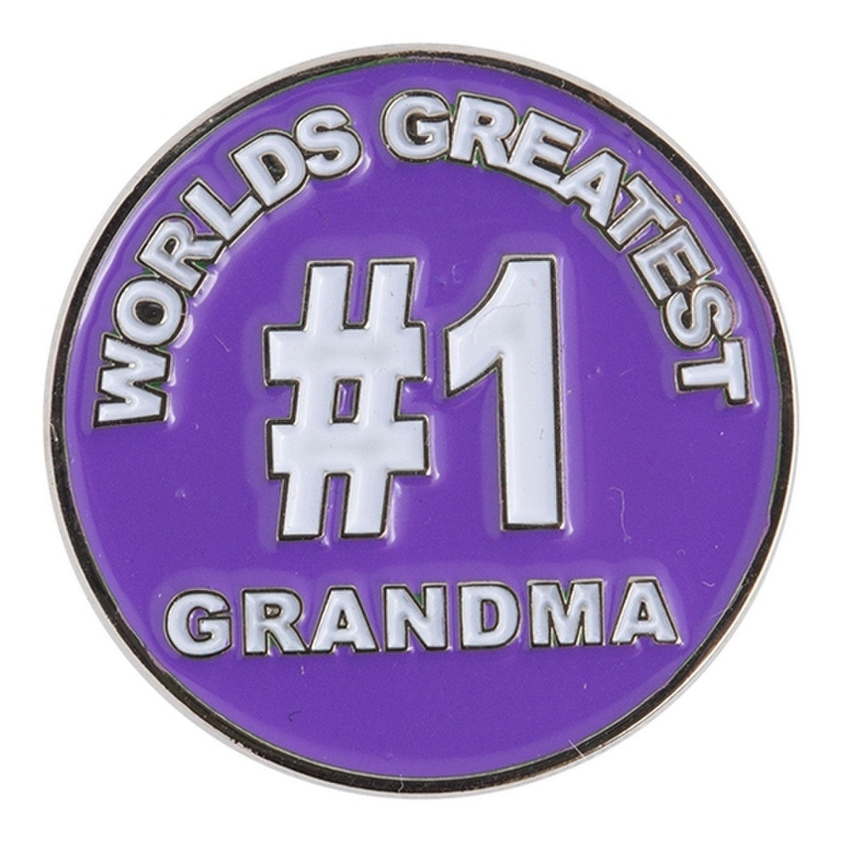 Worlds Greatest #1 Grandma 1" Diameter (Non-Magnetic) Golf Ball Marker