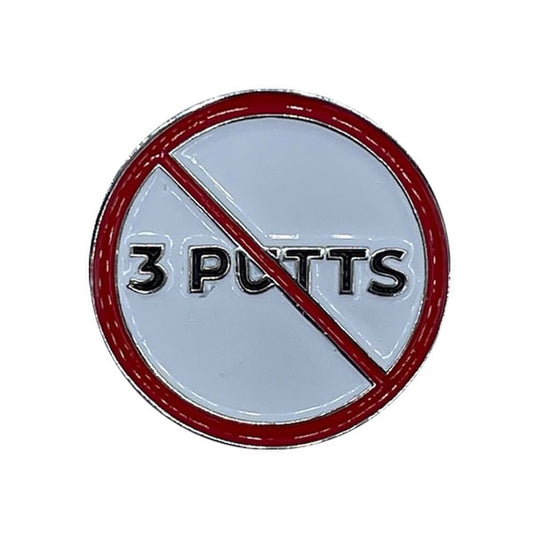 No 3 Putts 1" Diameter (Non-Magnetic) Metal Golf Ball Marker