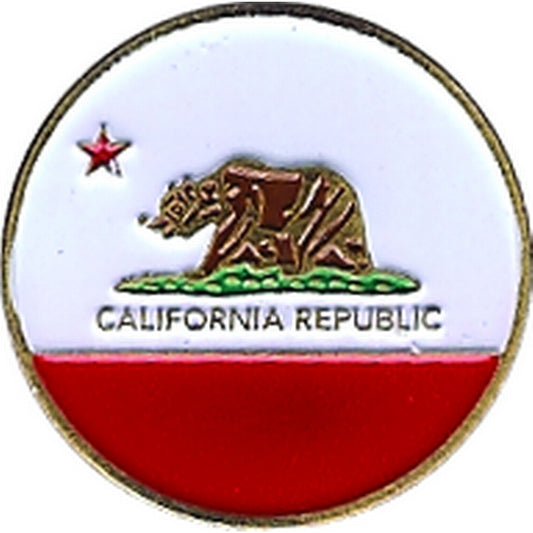 California State Flag 1" Diameter (Non-Magnetic) Golf Ball Marker