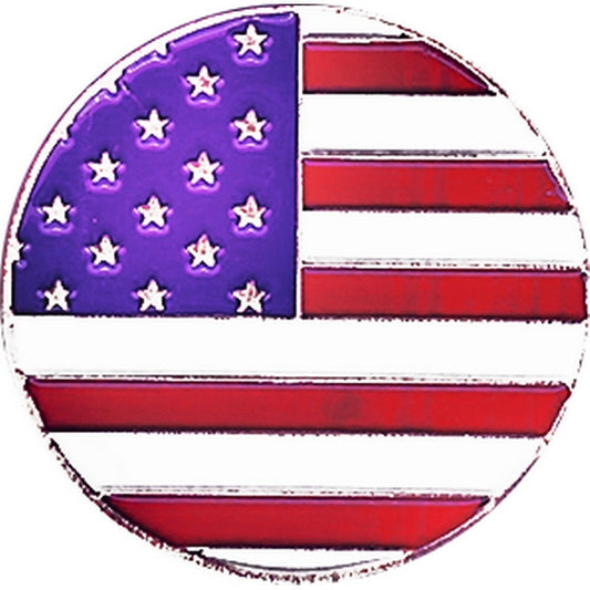 USA Flag 1" Diameter (Non-Magnetic) Golf Ball Marker