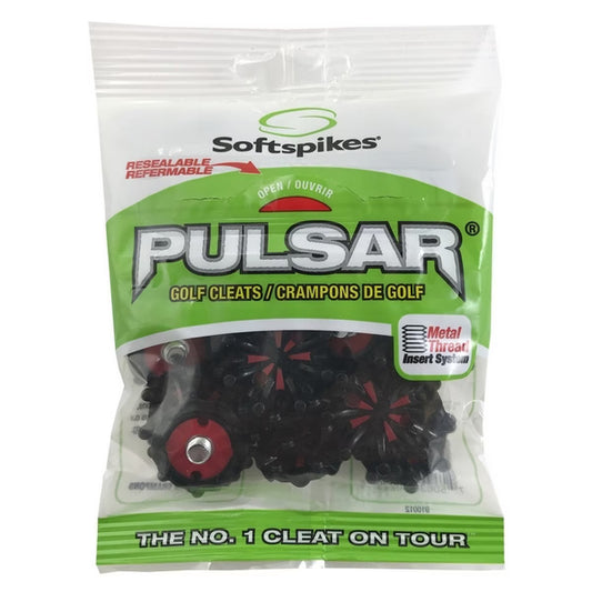 Pulsar Golf Spikes (Small Metal) | Black/Red