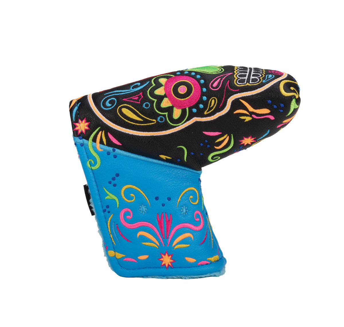 CMC Design's Day of The Dead Neon Sugar Skull Signature Blade Putter Cover