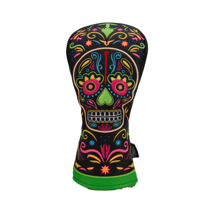 CMC Design's Day of The Dead Sugar Neon Sugar Skull Fairway Head Cover