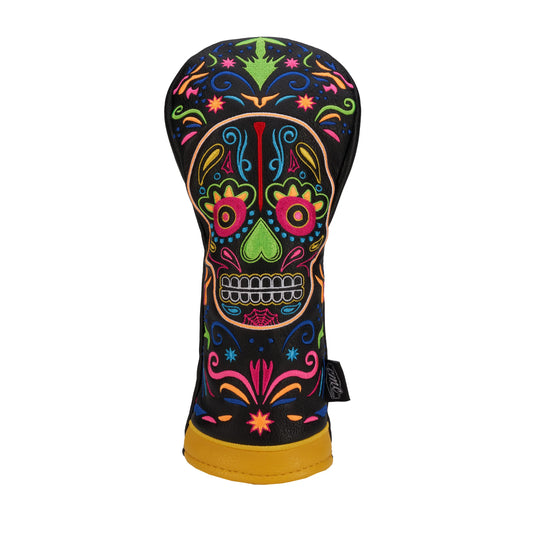 CMC Design's Day of The Dead Sugar Neon Sugar Skull Rescue/Hybrid Head Cover