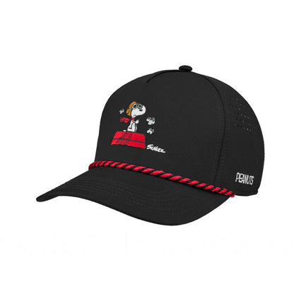 CMC Design's Peanuts "Red Baron" Black 5 Panel Mid Rope Snoopy Hat