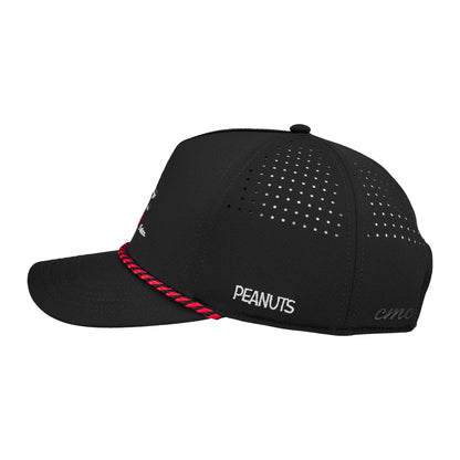 CMC Design's Peanuts "Red Baron" Black 5 Panel Mid Rope Snoopy Hat
