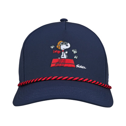 CMC Design's Peanuts "Red Baron" Navy 5 Panel Mid Rope Snoopy Hat
