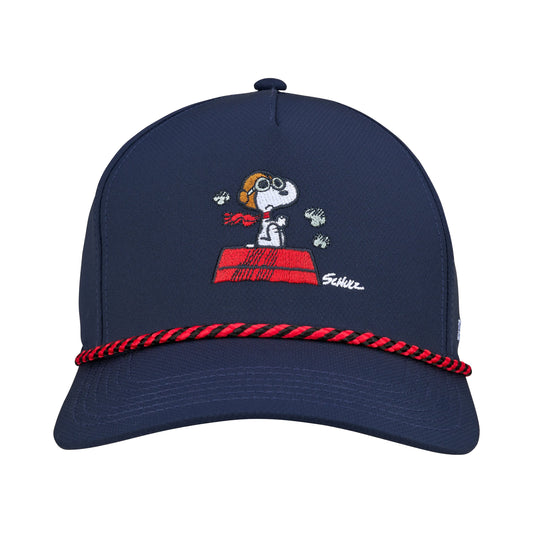 CMC Design's Peanuts "Red Baron" Navy 5 Panel Mid Rope Snoopy Hat