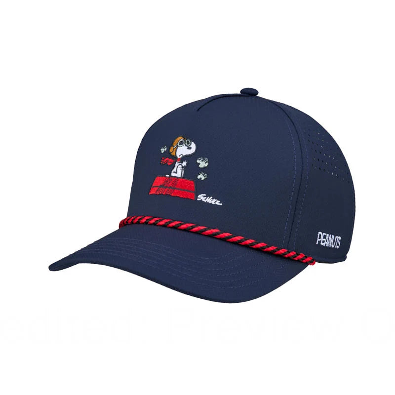 CMC Design's Peanuts "Red Baron" Navy 5 Panel Mid Rope Snoopy Hat