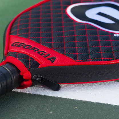 Parrot Paddles Georgia Bulldogs Quilted Pickleball Paddle Cover (Black)