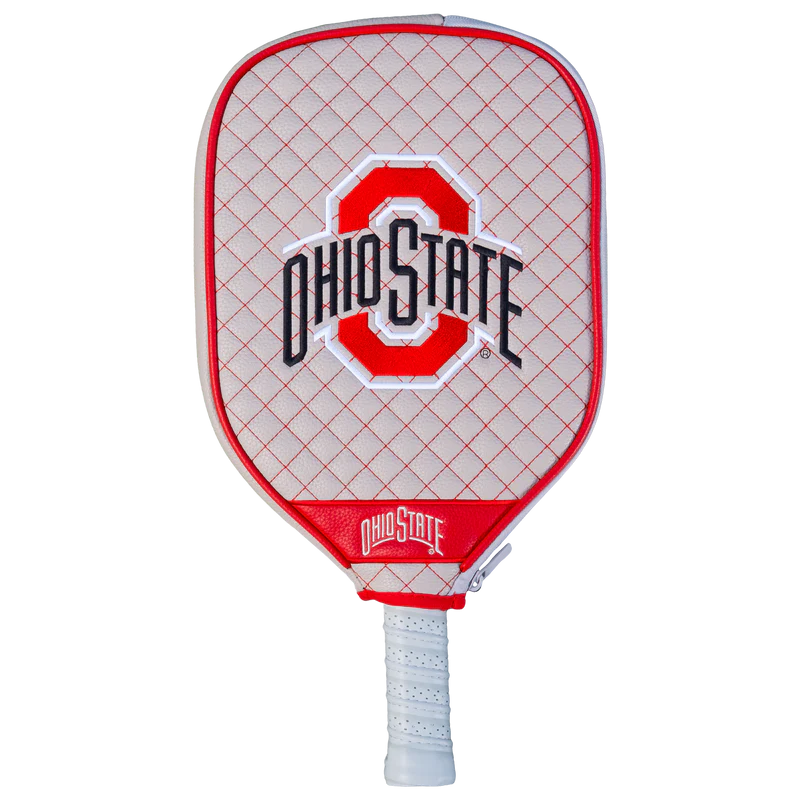 Parrot Paddles Ohio State Buckeyes Quilted Pickleball Paddle Cover (Gray)