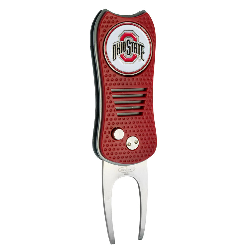 Ohio State Buckeyes Team Golf USA Switchblade Divot Tool w/ Double Sided Magnetic Ball Marker