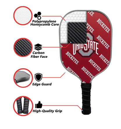 Parrot Paddles Ohio State Buckeyes Pickleball Paddle Set w/Case