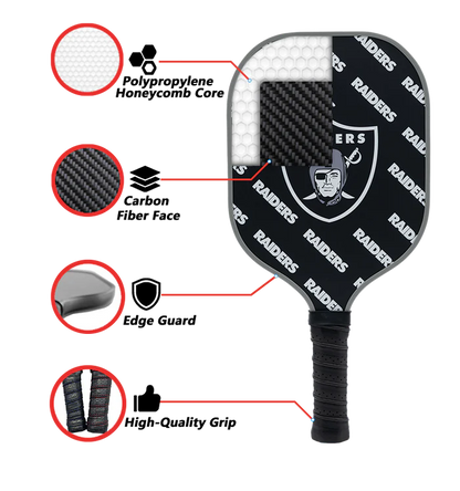 Parrot Paddles Carbon Fiber Las Vegas Raiders Pickleball Paddle Set w/Case