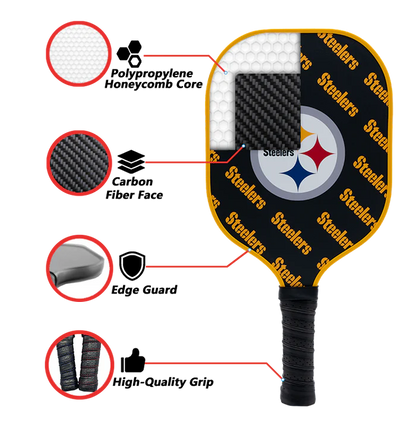 Parrot Paddles Pittsburgh Steelers Pickleball Paddle Set w/Case