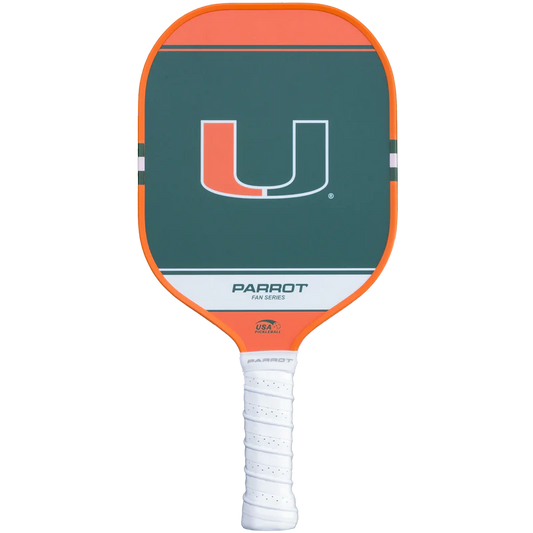 Parrot Paddles Miami Hurricanes 16mm Sport Performance Pickleball Paddle (USAPA Approved)