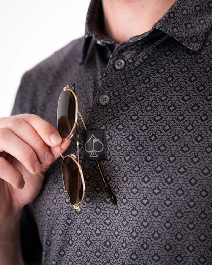 Pins & Aces Big Blind Collaboration Fast Wicking 4-Way Stretch Polo Shirt