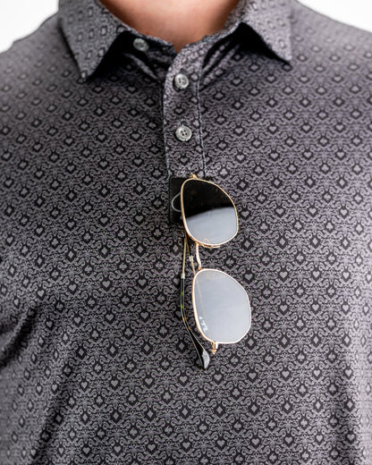 Pins & Aces Big Blind Collaboration Fast Wicking 4-Way Stretch Polo Shirt