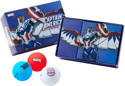 Volvik Vivid Soft 3-Piece Sam Wilson Captain America 6 pack Golf Balls