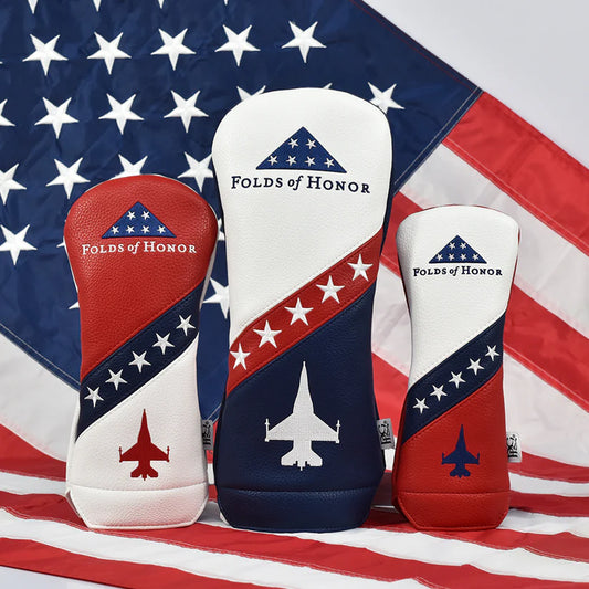 PRG Golf 2025 Folds of Honor Collection Cover Set w/Driver, Fairway & Rescue (Red White & Blue)