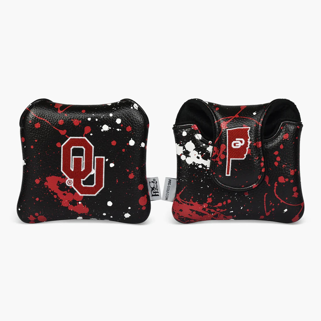 PRG Golf Authentic Oklahoma Sooners Paint Splash Mallet Putter Cover NCAA Licensed