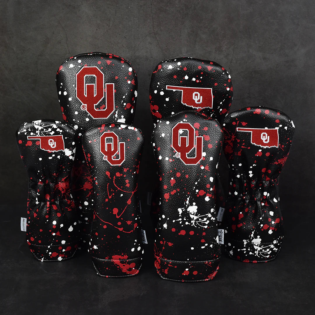 PRG Golf (Authentic) Oklahoma Sooners Paint Splash Rescue/Hybrid Head Cover Set