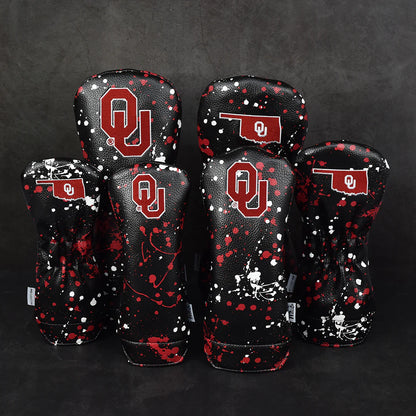 PRG Golf (Authentic) Oklahoma Sooners Paint Splash Rescue/Hybrid Head Cover Set